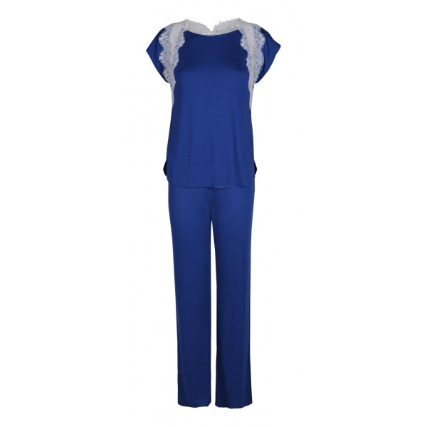 Pyjama blauwe korte moffen Honing 602 Le Chat